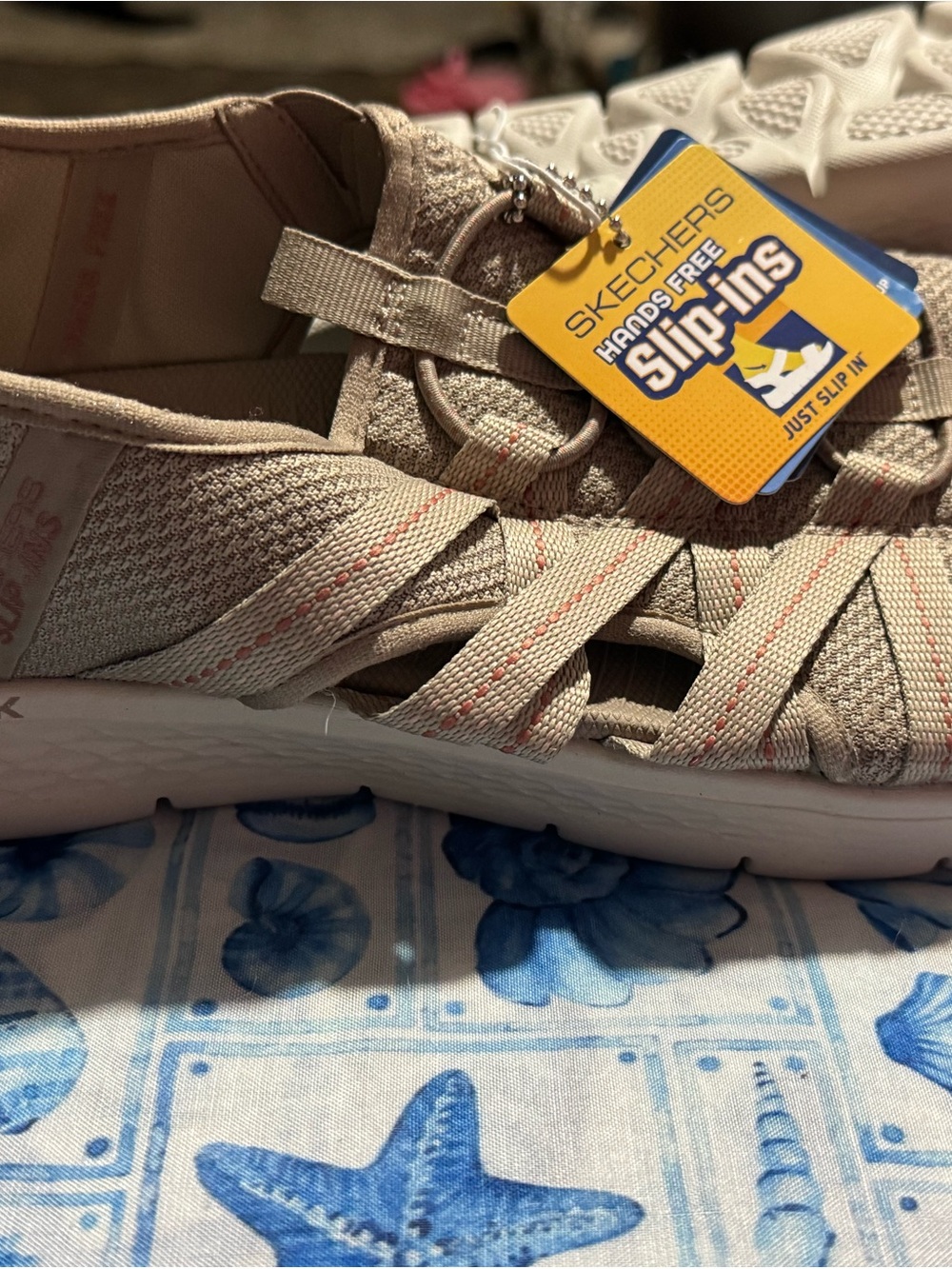 Skechers Slip-In Woven Athletic Sandal - Beige